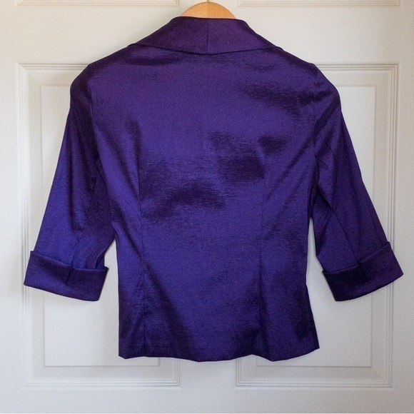 Vintage Joseph Ribkoff Deep Purple Blazer Jacket Coat Womens Size 10 - Picture 5 of 10